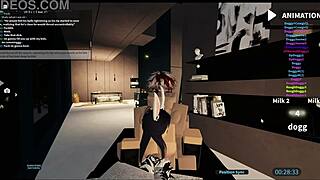 gangbang slut pounded bent over cowgystyle doggystyle in roblox condo