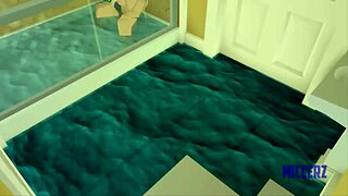 Roblox blonde girl roughly fucked poolside by black stud