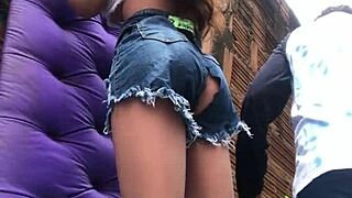 guy fucks married woman's ass publicly in favela with toy