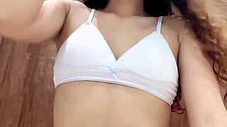 petite lustful teen squirts hard with her new homemade toy