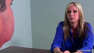 Prisoner DRAINS Balls on Busty Blonde Lawyer