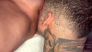 that tattooed young stud pounds this busty brazilian milf hard