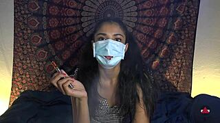 Masked Filipina Patient Deepthroats Doctor Cock!