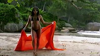 brunette craves intense beach anal with big cock