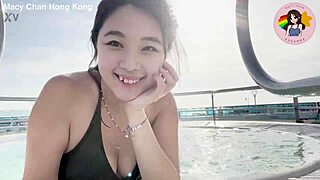 Macy Chan's Sensual Cruise Twilight Pool Moments In Hong Kong Style