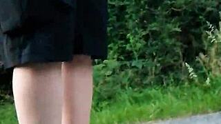 mornings walkin with my sexy nylon feet in birkenstocks outdoors feelin naughty