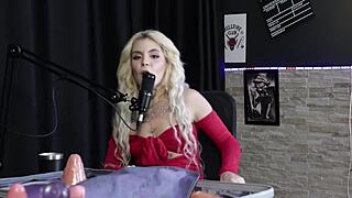 loira's hot anal sex tips with sloppy blowjob and ass pounding moans in sheer red