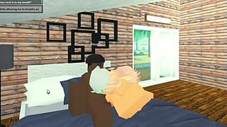 Roblox slut chokes on massive BBC deepthroat before brutal face fuck