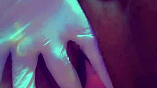ebony babe gaps her pussy wide with huge insertions