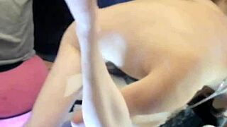Riding Big Cock Cowgirl Makes Blonde Tits Bounce Hard
