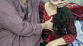 Beautiful Desi Pakistani housewife hangs with stepdad casually