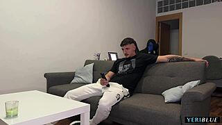 Invites her home for movie then fucks teen rough face deep quickie