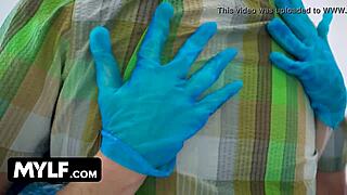 lucky guy comforts lonely milf housewife with huge cock pounding