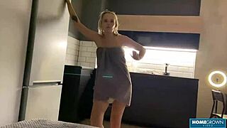 gorgeous petite tattooed babe's shaved pussy stretched wide by monster cock in homemade pov