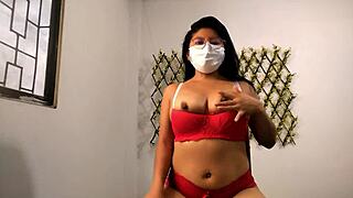 Stepmother spreads her huge ass wide open in close-up for young stud's camera