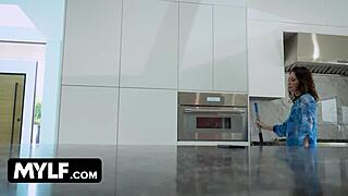 lucky guy comforts lonely milf housewife with huge cock pounding