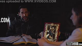 priest bends curvy teen over for hardcore anal ass railing