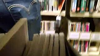 Spying on Brazilian college girl's huge ass in library