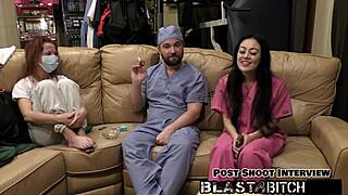 blaise celeste blows two guys then blasts cum pov style