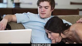 stepsisters call repair guy for laptop fix