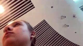 18yo Blonde BBW Fingers Big Tits to Orgasm in Public Fitting Room