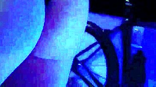 on tour bus cheetah adora strips in clear heels and miami booty dress