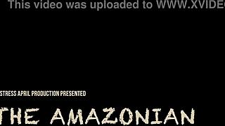 😈 dominatrix mistress april owns her bound slave with strapon squirting! 🔗💦