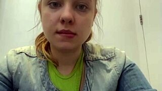 18yo Blonde BBW Fingers Big Tits to Orgasm in Public Fitting Room