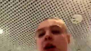 18yo Blonde BBW Fingers Big Tits to Orgasm in Public Fitting Room