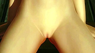 kasumi spreads shaved pussy closeup at erotic beach onsen