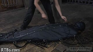 restrained in the garage she's PUNISHED hard until she begs!