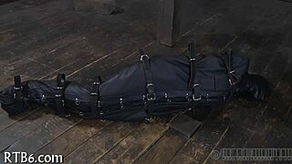 restrained in the garage she's PUNISHED hard until she begs!