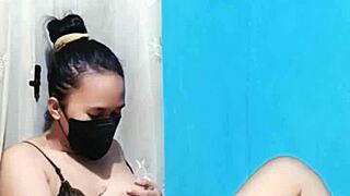 Housewife In Bikini Masturbates Big Pussy With Huge Dildo