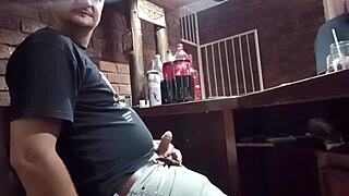 Secret handjob fun right at work