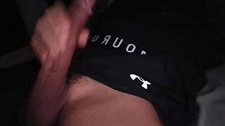 ohh man jerkin my big cock in tight workout clothes moanin loud on bed intense cum