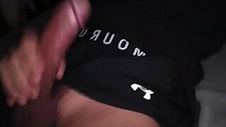 ohh man jerkin my big cock in tight workout clothes moanin loud on bed intense cum