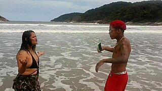 fat latina finds beach monster cock for pussy