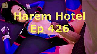 harem hotel 426 game scene unfolds in steamy hotel room