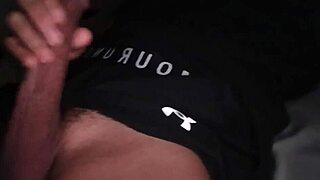 ohh man jerkin my big cock in tight workout clothes moanin loud on bed intense cum