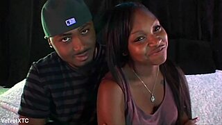 couple's dirty talk interview ends with natural tits cock slapping