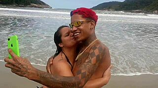 fat latina finds beach monster cock for pussy