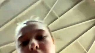crazy teen fingers big tits ass in gym before public hardcore fuck