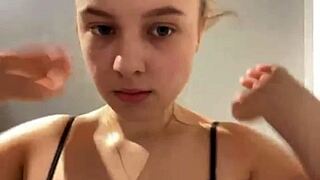 crazy teen fingers big tits ass in gym before public hardcore fuck