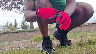 practicing indoor workout routine outdoors privately now 3