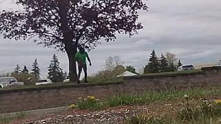 practicing indoor workout routine outdoors privately now 3