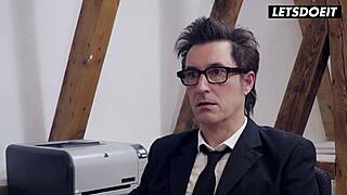 Milf secretary rides boss cock reverse cowgirl on valentines letsdoeit produced