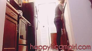 giantess babe cleans kitchen ignoring your tiny stares