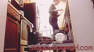 giantess babe cleans kitchen ignoring your tiny stares