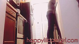 giantess babe cleans kitchen ignoring your tiny stares