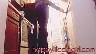 giantess babe cleans kitchen ignoring your tiny stares